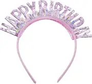 WantGor Birthday Crown Headband, Happy Birthday Headband for Women Birthday Tiar