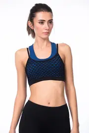 Jerf Womens Trinity Blue Melange Seamless Sports Bra