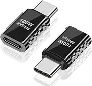 Duttek USB C to USB C Adapter 20Gbps, USB Type C Male to Female Adapter, USB C Extender Adapter Support PD 100W Charge & Data Transfer for MacBook Pro, Laptop and USB-C Devices 2 Pack