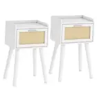 Nightstand Set of 2, Small Bedside Table, End Table with 2 Package White