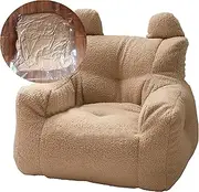 amusediy as Comfortable as Bean Bag Chairs for Kids Toddler Couch,as a Rocking Chair Kids Chairs for Toddlers，Only Cover No Filler(Brown Lamb's Wool)