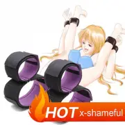 Binding Thighs Cuffs Handcuffs to Wrist Leg Spreader Restraint Slaver Game