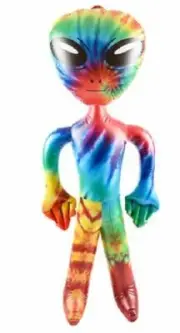 63" GIANT Tie Dye ALIEN Inflatable- Kid's Love These!-UFO Prop Toy Gag Joke