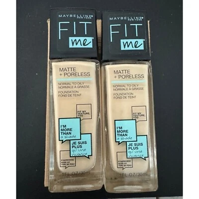 Get 2-Maybelline Fit Me Matte + Poreless Oil Free Liquid Foundation 110- 1 fl oz