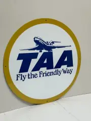 TAA SIGN TRANS AUSTRALIAN AIRLINES 560 MM DIAMETER METAL SIGN