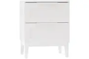 Stanley Modern Classic Wooden Nighstand Side Bedside Table W/ 2-Drawers - White