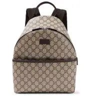 [Gucci Kids] Gucci Kids GG canvas leather-trimmed backpack One Size brown