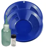 (2) 10" Blue Gold Pan Panning Kit with Sniffer & Vial