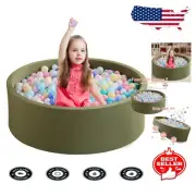 Sage Green Soft Foam Ball Pit for Kids - Holds 450 Balls, Lightweight Design