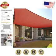 12' x 12' Classic Rectangle Shade Sail in Terra Red - Ideal Outdoor Cover