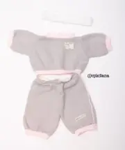 Cabbage Patch Kids clothes Kitty Jogger Jogging Suit and Headband SS Gray Pink