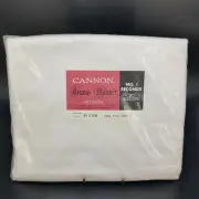 Vintage CANNON Grand Manner No Iron Combed Cotton Full Flat Sheet White Second