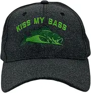 [Crazy Dog T-shirts] Kiss My Bass Hat Funny Sarcastic Fishing Novelty Cap