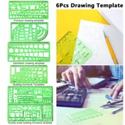6Pcs Drawing Template Architectural Drafting Ruler Tools for Architect Designer