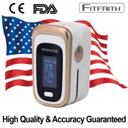 FDA CE Fitfaith Luxury Gold Pulse Oximeter Blood Oxygen SpO2 Monitor PR PI