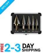 5PCS HSS Titanium Step Drill Bit Set - 50 Sizes for Precision Metalworking