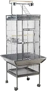 Indoor/Outdoor Aviary 59.8" Metal Large Pet Bird Cage Indoor Outdoor Breeding Fun Multifunction Parrots Macaw Cockatiel Bird Nest Bird Cage Parakeet Cage
