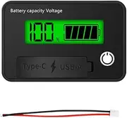 Lnqwhduu DC 8-30V LCD Digital Battery Voltmeter Capacity Indicator Lithium Acid Battery Voltage Tester Meter Tool TypeC Output,C