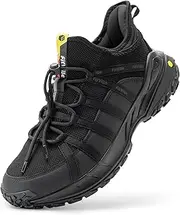 [FitVille] Wide Slip on Shoes for Men Walking Hiking Shoes Outdoor Trekking Loafer Arch Support | Slip Resistant | Wide Toe Box -Lugmax V6
