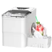 YOPOWER 12KG Ice Maker -Cleaning, Portable Ice Machine for Home Kitchen Bar, White