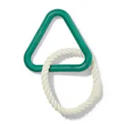 Juni Rubber Triangle & Rope Tug Dog Toy Green