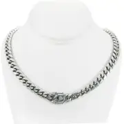 10MM Men's Silver Finish Close Tight Miami Cuban Chain Triple Box Lock 26 inches