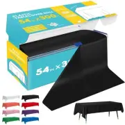 Black Plastic Table Cover Roll - 54IN x 300FT, Table Cloth for Rectangle Tabl...