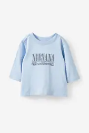 [Cotton On Kids] Cotton On Kids - Nirvana Long Sleeve Tee - Lcn mt dawn blue/nirvana - nevermind 12-18M LCN MT DAWN BLUE/NIRVANA – NEVERMIND