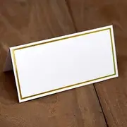 20Pcs White Place Cards Small Tent Cards with Gold Foil Border Paper Name Place Cards for Table Setting for Weddings Banquets Birthday Events Dinner Parties Cards,Accessories,Place Cards and Holders