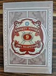 WHISKEY STONES 100% NATURAL SOAPSTONE CHILL/ICE YOUR WHISKY FROZEN ROCKS