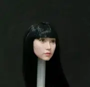 1/6 Female Head Carving Young Girl Head Sculpt Black Hair fit 12'' TBLeague Doll
