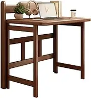 Solid Wood Computer Desk, Mid Century Modern Home Office Table Foldable Computer Desk for Small Spaces, PC Table Workstation Study Desk Study Desk,100cm