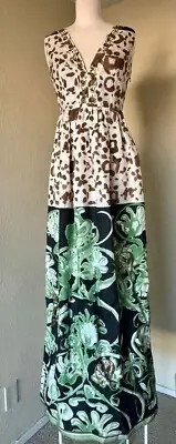 Emilio Pucci Firenze Gown Long Dress Embroidery Size 6 Made in Italy
