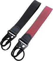[Festful] Key Chain Wrist Lanyard For Keys Keychain 2pcs Wristlet Strap For Women Men Key Holder Wallet Lanyard (Black And Red), Black, Red