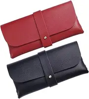 [Holibanna] 2pcs PVC Leather Glasses Case Handmade Clamshell Eyeglass Pouch with Nail Buckle Compact Sunglasses Sleeve for and