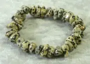 Dalmation Jasper Large Smooth Chip Bead Bracelet
