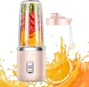 Portable Juicer Blender - Portable Travel Blender | Travel Juicer Rechargeable Juice Mixer Bottle for Work Kitchen Outdoor Commercial Home Gym Camping Shakes Beach Breakfast