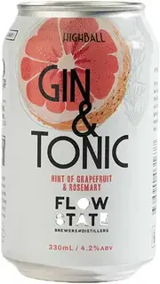 Flowstate Brewers and Distillers Gin & Tonic with Grapefruit & Rosemary 330ml