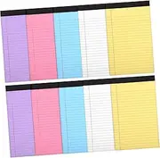 OFFSCH 10 Pack Wide Ruled Notebooks for College Office Small Pocket Notebook Vibrant Hues