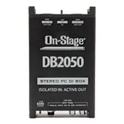 On-Stage Stands Active Stereo Multimedia DI Box 1/8" RCA 1/4" to XLR Balanced