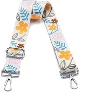 [LVYOUME] Wide Purse Strap Adjustable Replacement Crossbody Bag Strap Silver Hardware Shoulder Straps for Canvas Tote Handbags