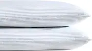 [Laura Ashley] Home - Standard Pillowcase Set, Breathable Percale Cotton Bedding, Crisp & Cool Home Decor (Ramona Blue, 2 Piece) (USHSHC1226257)