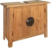 Bathroom Vanity Cabinet Solid Pinewood 70x32x63 cm, Rustic Wood Farmhouse Design, Single Sink Storage, Easy Assembly