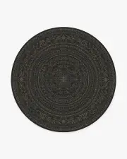 245' Round | Machine Washable Runner Rug | Kid & Pet Friendly | Indoor Rug | Gisele Soft Black Rug | Ruggable