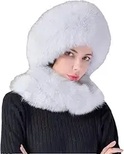 [Hcclijo] Women's Fur Scarf Mongolian Pilot Hat Women's Winter Warm Hat