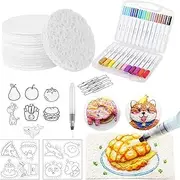 Magic Puffy Paint, Magic Foam Texture Paper, 3D Drawing Canvas Sponge, Puffy Popcorn DIY Painting Kit, Drawing Paper (White-A)