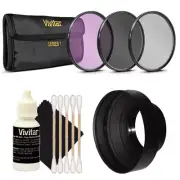 3pc Filter UV CPL FDL + 3 Function Hood + More For Nikon D3300 D3400 D5300 D5600