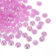 300pcs Flatback Pearls 14mm ABS Plastic Half Round Dome Pearls, Purple
