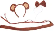 HOOTNEE 1 Set Monkey Costume Cosplay Accessory with Ears Headband Tail for Adults for Festivals Birthdays and Creative Photoshoots