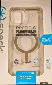 Speck Presidio Perfect with Gold MagSafe Case For iPhone 14 Plus-Clear